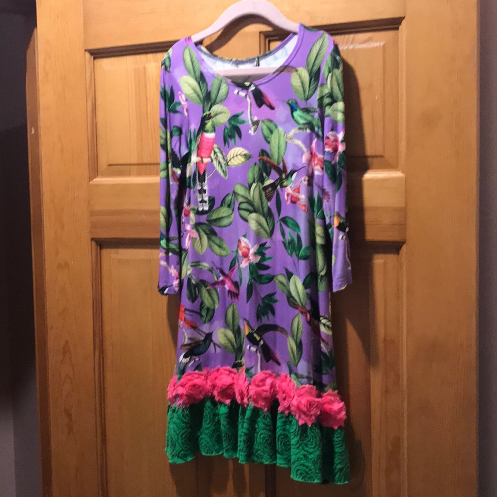 Hawaiian print cotton dress